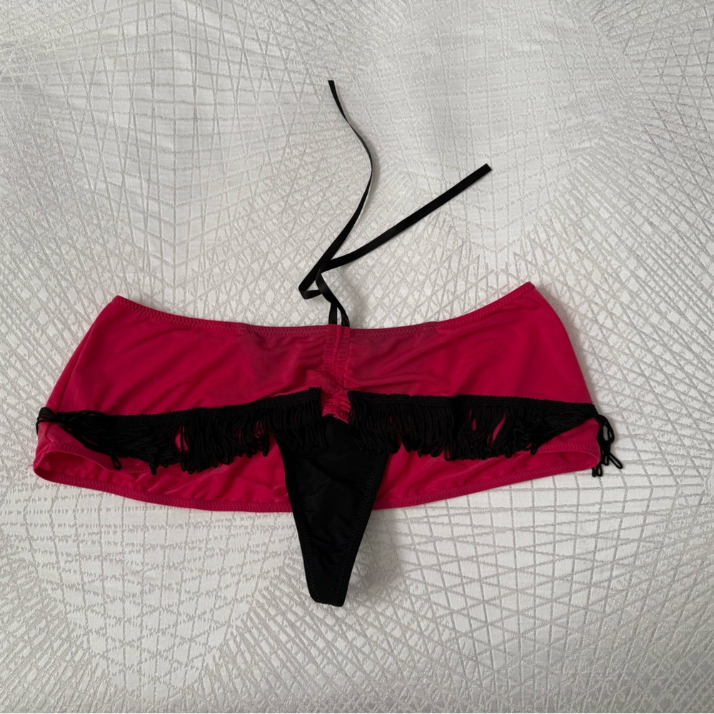 Victoria's Secret Pink and Black Bikini Bottom